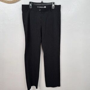 Betabrand Dress Pants Womens Size M Black White Pinstripe Pull-On Stretch